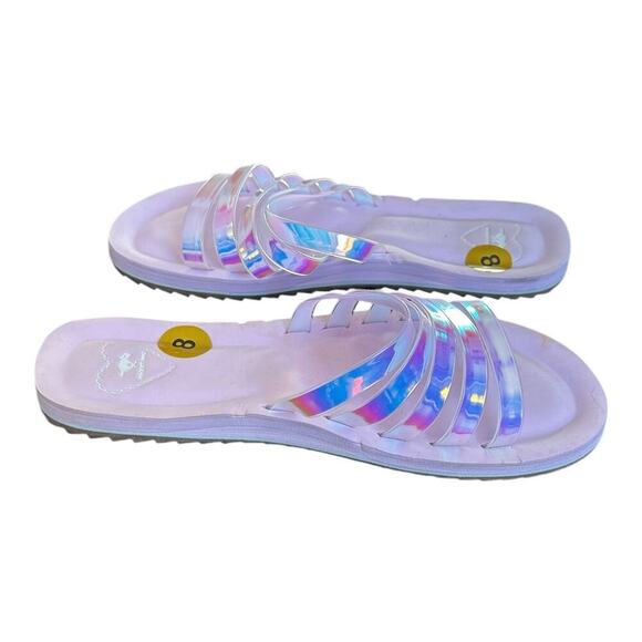 Rocket Dog Purple Pink Size 8 Flat Sandals Slip On Girls 10” From Toe To Heel - Picture 3 of 4